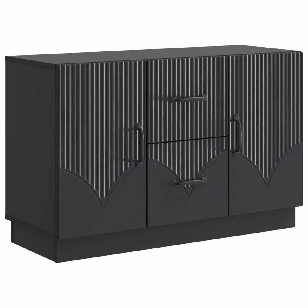 Credenza moderna vidaXL in legno MDF nero L: 89 cm, P: 34,5 cm, H: 57 cm – 2
