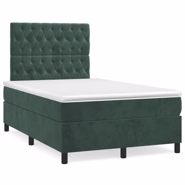 Maison Exclusive - Letto boxspring con materasso verde scuro 120x190 cm velluto