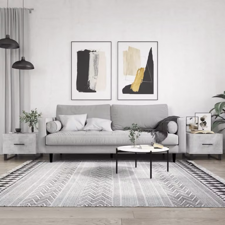Set di 2 tavolini da salotto vidaXL in stile moderno, colore grigio cemento, L/P/H: 50 x 50 x 40 cm