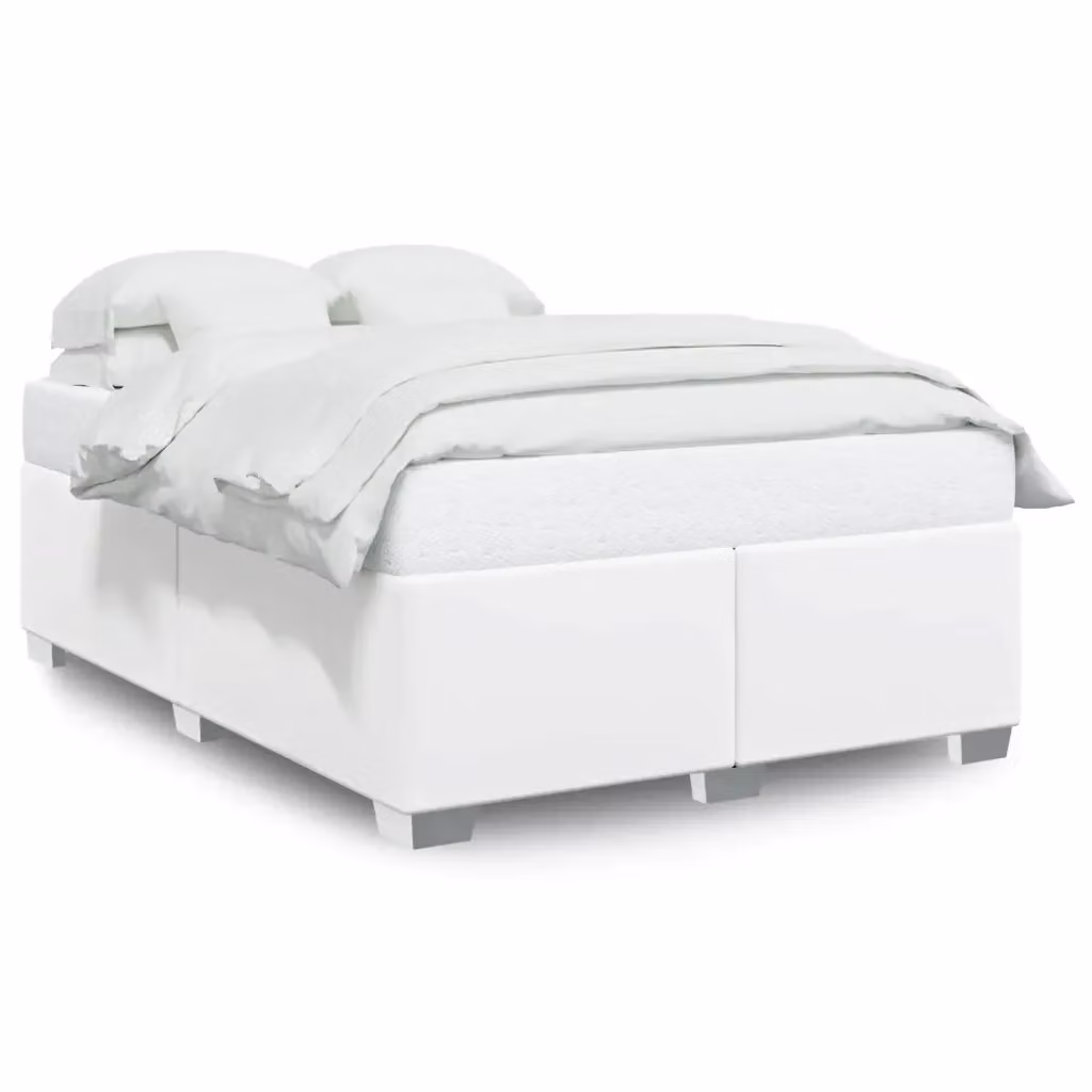 Giroletto vidaXL in similpelle bianco con doghe in legno L: 160 cm, P: 200 cm – 2