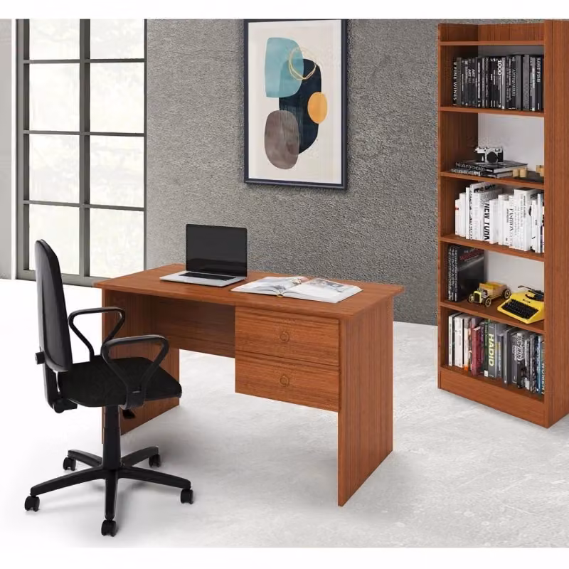 Scrivania Tiffany IPERBRIKO in legno marrone con due cassetti H 76 cm x L 119 cm x P 64 cm – 2