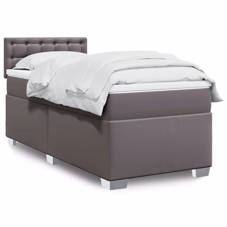 Maison Exclusive - Letto boxspring con materasso grigio 80x200 cm in ecopelle