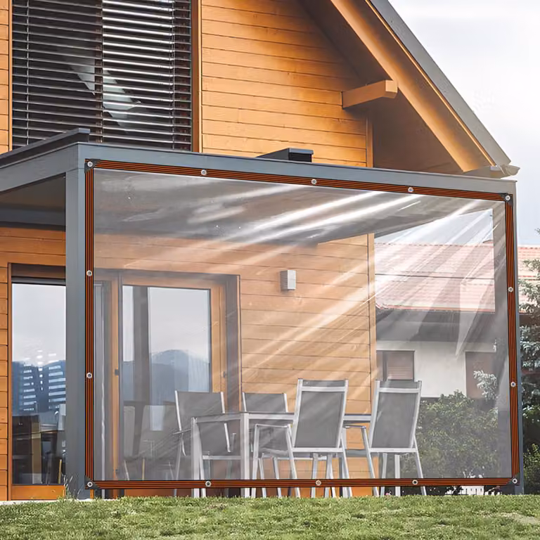 Telo trasparente per uso esterno, dimensioni 2 x 2 metri, impermeabile, ideale per terrazzi, pollai, serre