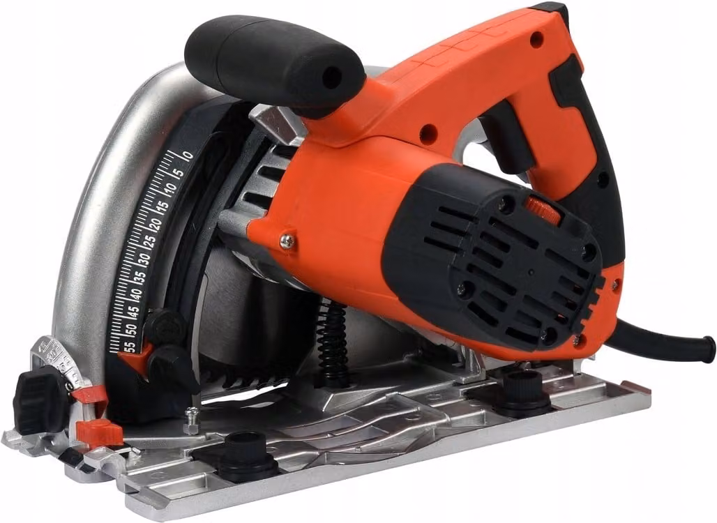 Sega YATO per taglio a tuffo 1300W - Sega circolare portatile con lama da 165 mm, profondità di taglio di 55 mm, avviamento graduale, controllo della velocità, incl. guida a strappo