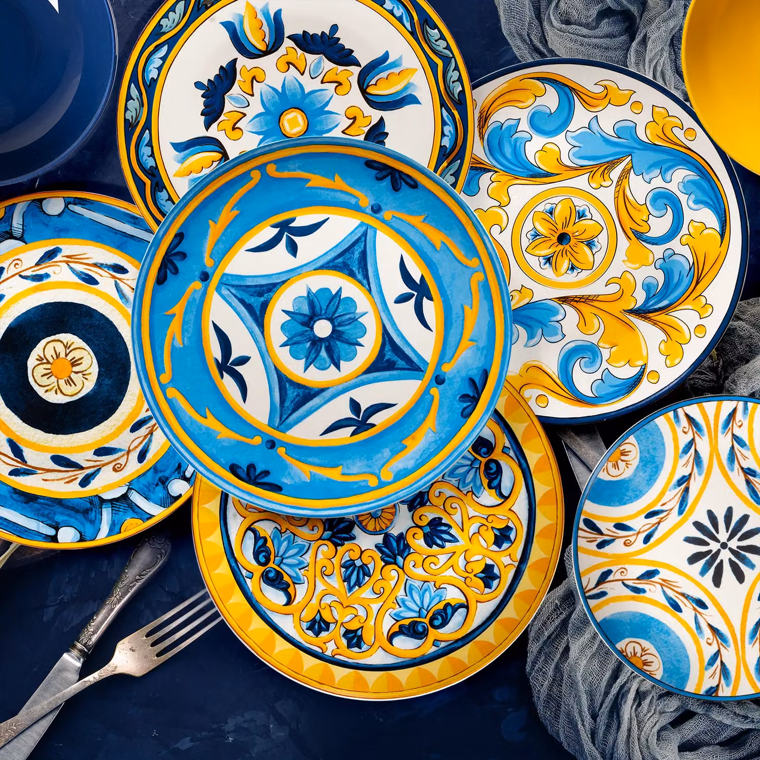Servizio di piatti Erice Gusto Casa in porcellana, 18 pezzi, decoro floreale multicolore – 2