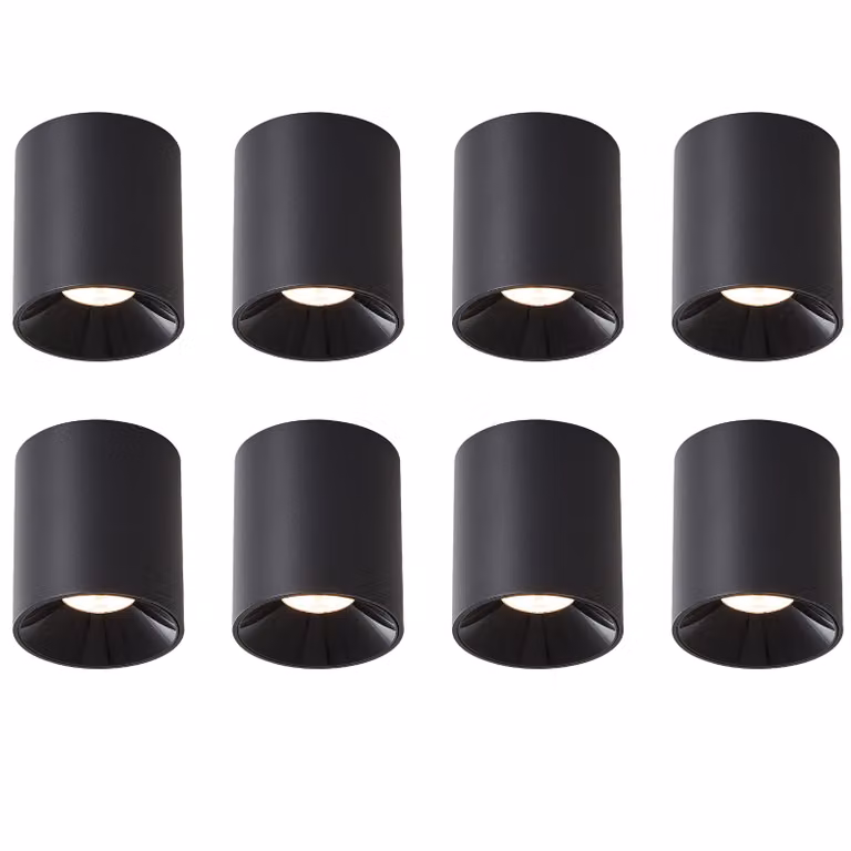 ZMH LED plafoniera 8ER plafoniera 7W spot a soffitto bianco caldo plafoniera nera plafoniera rotonda plafoniera piccola per cucina soggiorno sala da pranzo