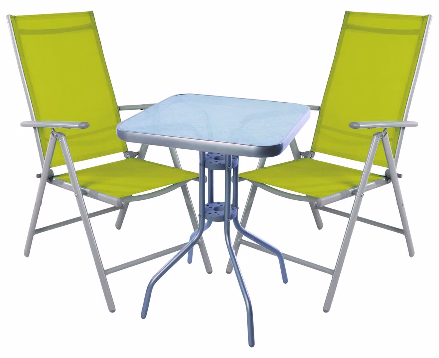 Set di sedute da bistrot Set da bistrot 3 pezzi grigio argento/lime