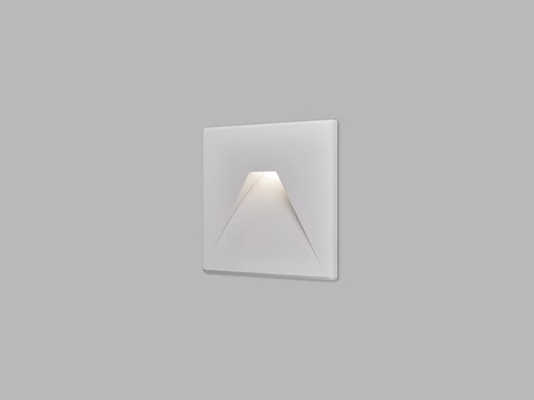 Lampada da parete LED quadrata da incasso WALK II IP44, Variante: BIANCO