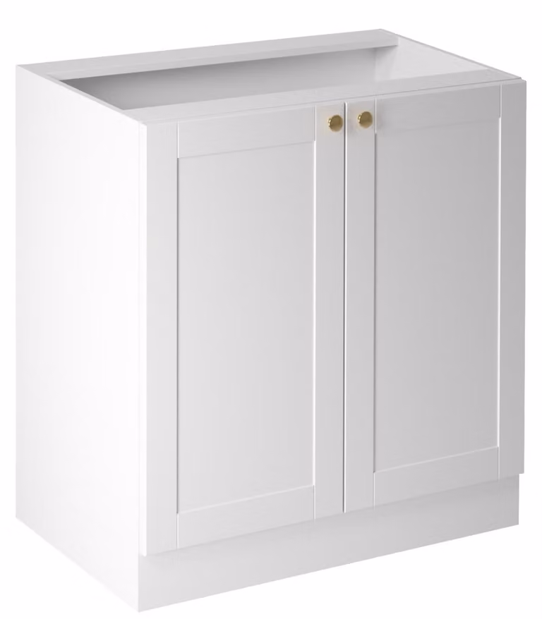 Mobile basso a due ante LUMEA - larghezza 80 cm, bianco