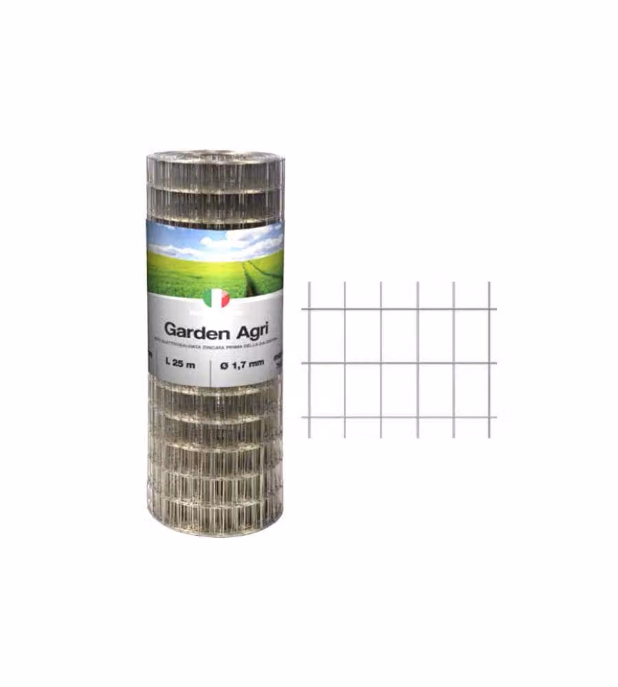 Rete Garden Agri Zn Betafence in acciaio zincato argento H: 1,70 m x L: 76,2 cm, superficie 122 m25