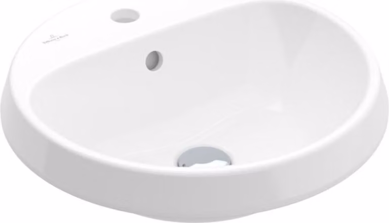 Villeroy & Boch Architectura - Lavabo da incasso, 450x450 mm, con sfioratore, foro per rubinetto, bianco alpino 5A654501