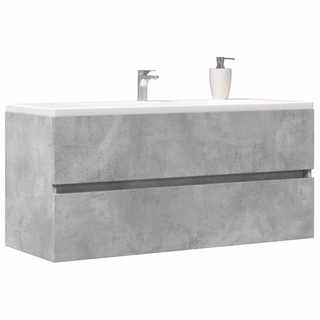 Mobile Lavabo vidaXL Grigio Cemento e Legno Multistrato, L 100 x P 38,5 x H 45 cm