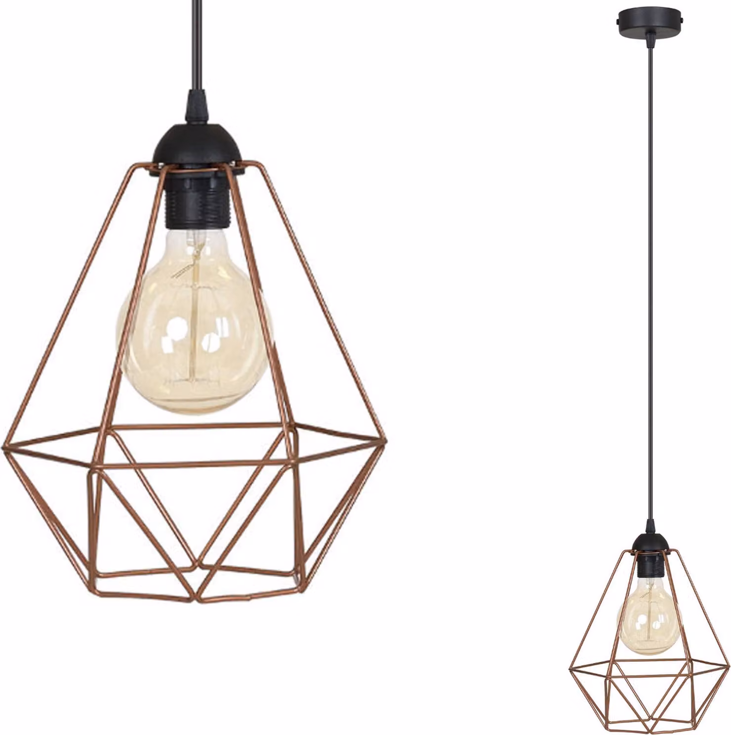 Lampada a sospensione Original Loft Retro Edison in rame – Elegante lampada a sospensione dal design industriale