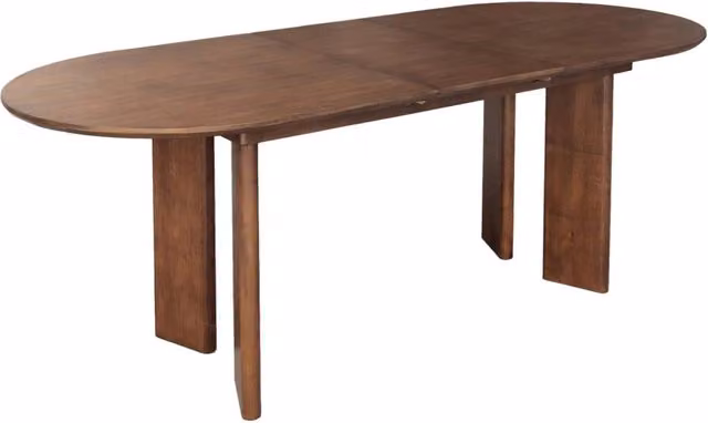 Tavolo da pranzo ovale allungabile in legno di hevea e