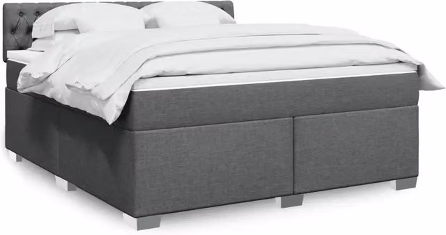 Letto ibrido vidaXL con giroletto a molle e materasso, colore grigio e bianco, L/P/H: 180 x 200 x 100,5 cm – 1