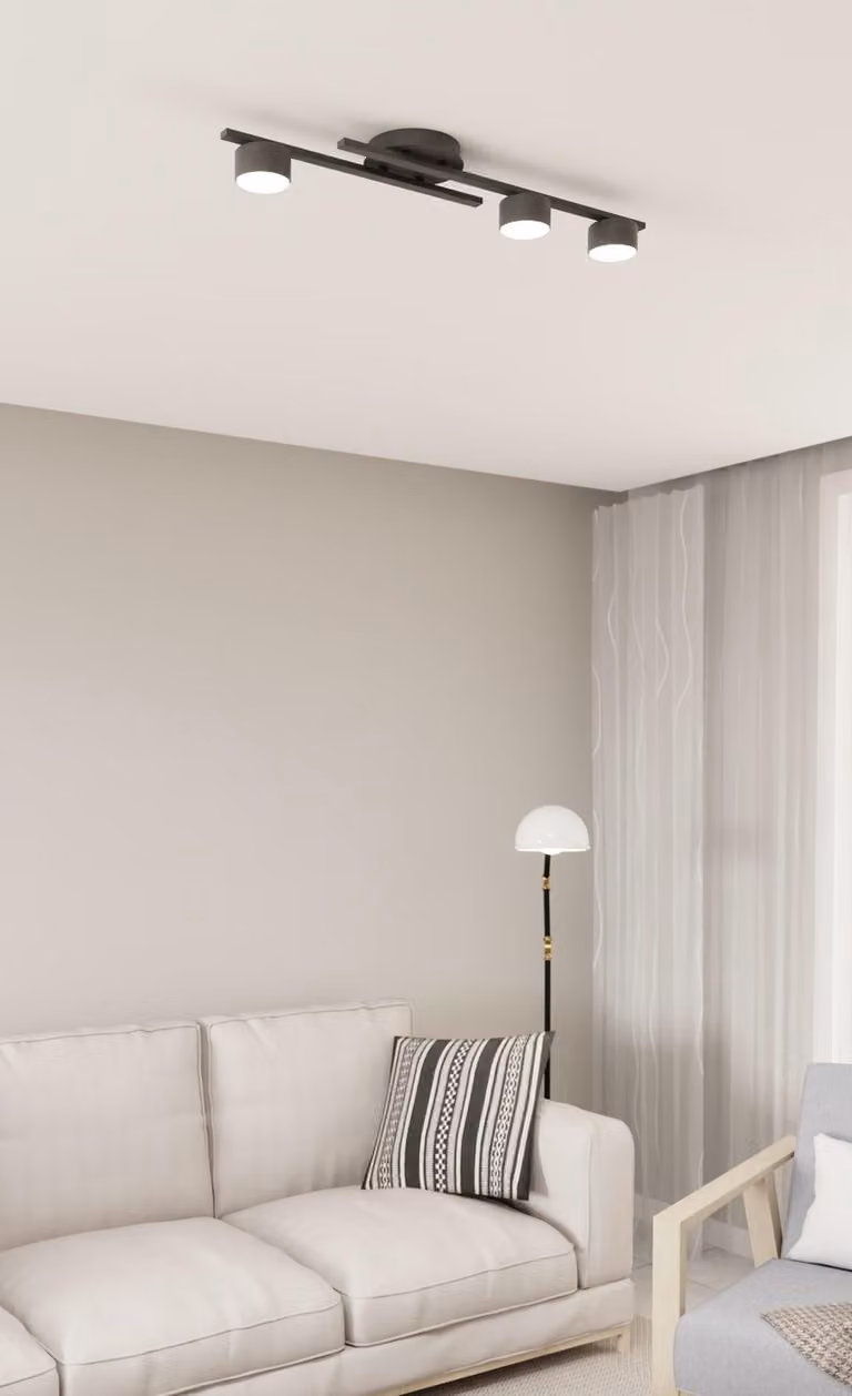 Lampada a sospensione FRAGMENT nera 3xGX53x10W in metallo, dimensioni: 9,5x73x14 cm, IP20, Emibig