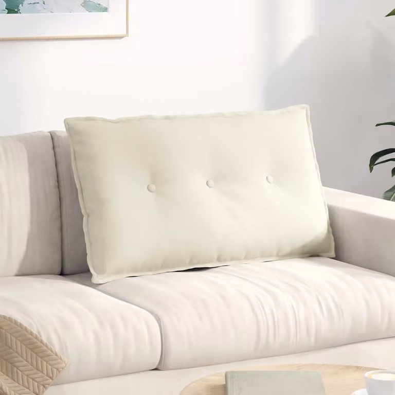 Cuscino per schiena vidaXL in tessuto a coste beige L: 80 cm x P: 50 cm