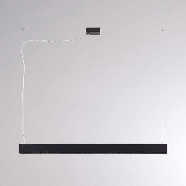 Molto Luce Lampada LED a sospensione PERFORA PROLINE M nera 106 cm DALI up/down M, dimmerabile, Nero, Soggiorno / Sala da pranzo, Alluminio, Moderno, Lampada a sospensione
