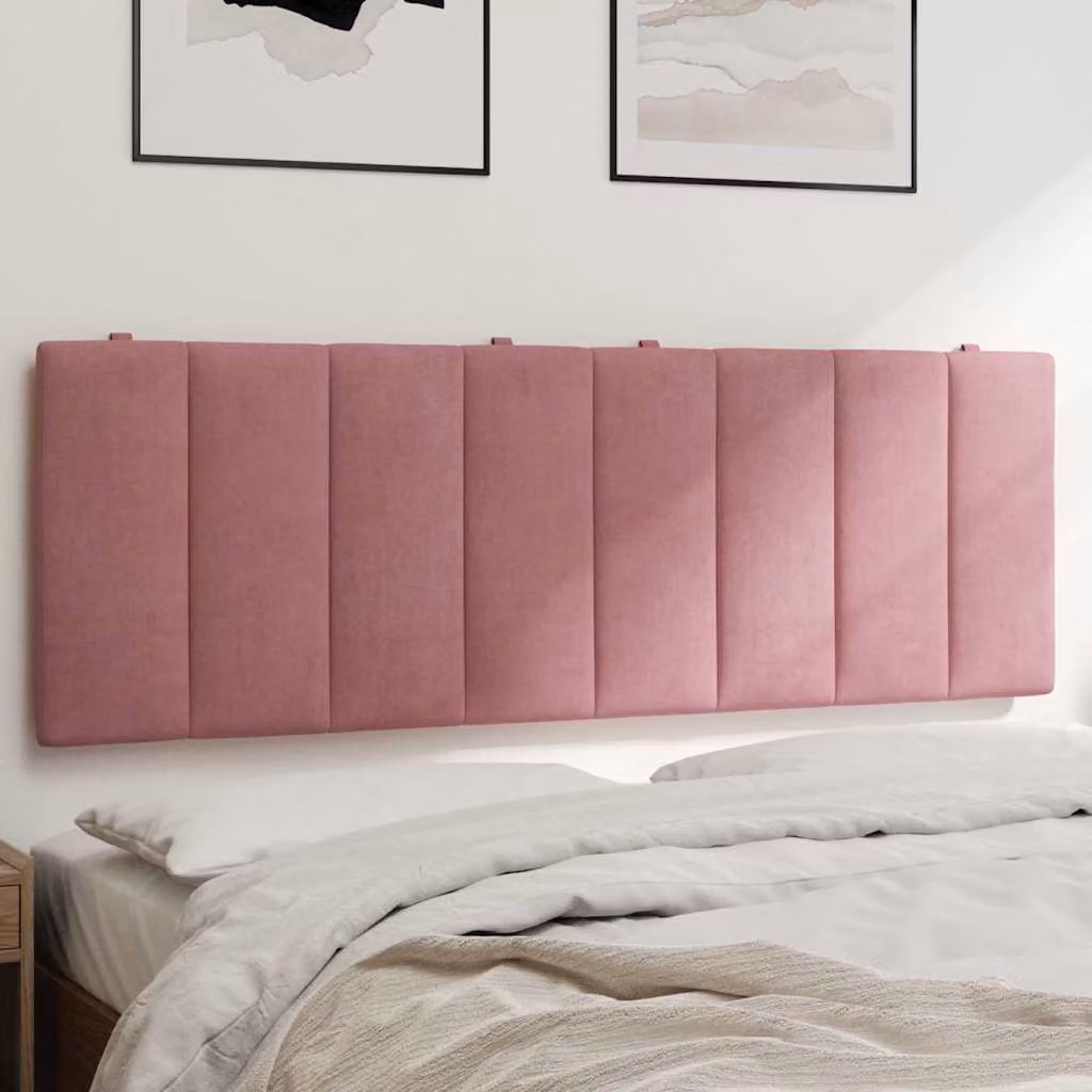 Cuscino Testiera Hanko vidaXL in Velluto Rosa, Larghezza: 120 cm
