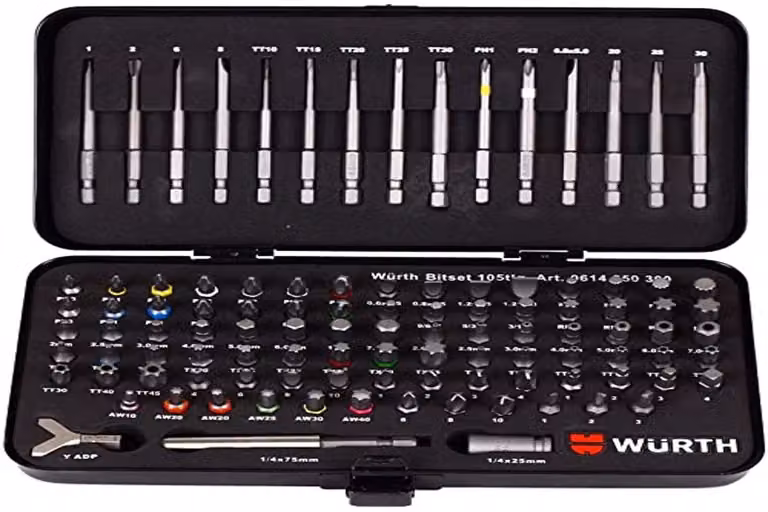 Würth 0614250300 - Set di punte da trapano, 105 pezzi