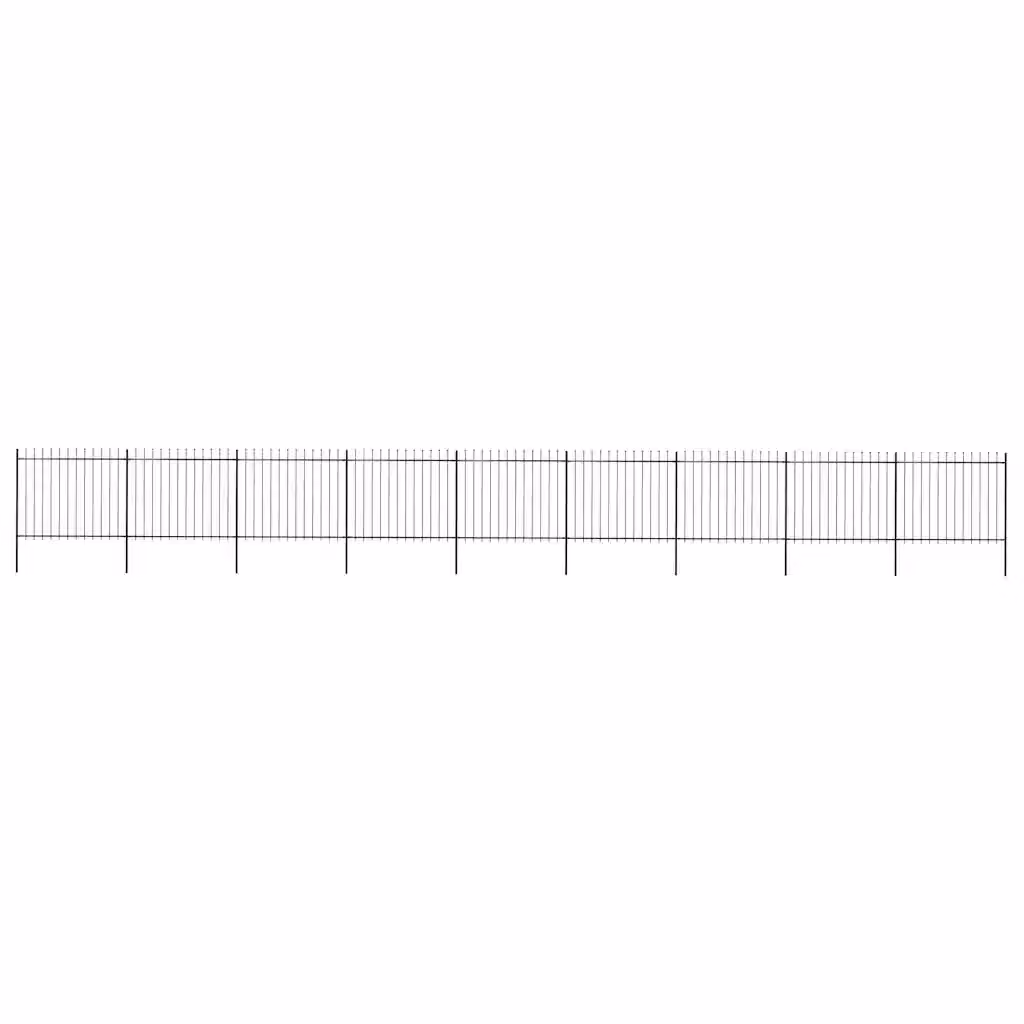 Recinzione da giardino vidaXL in acciaio con punta a lancia nera L: 1506 cm, H: 150 cm