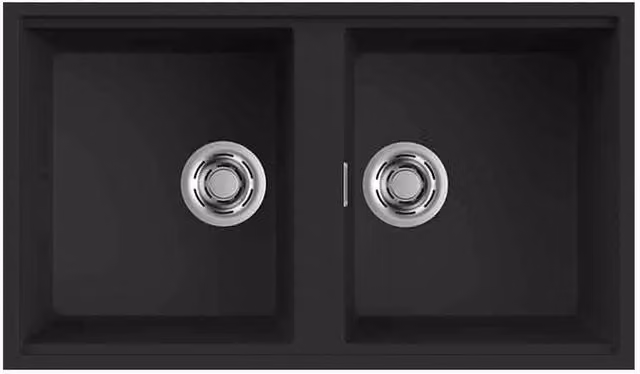 Lavello Elleci Incasso 2 vasche 83,6x48,8 Best 450 Sottotop Keratek Plus Nero Black Assoluto LKB45086BSO