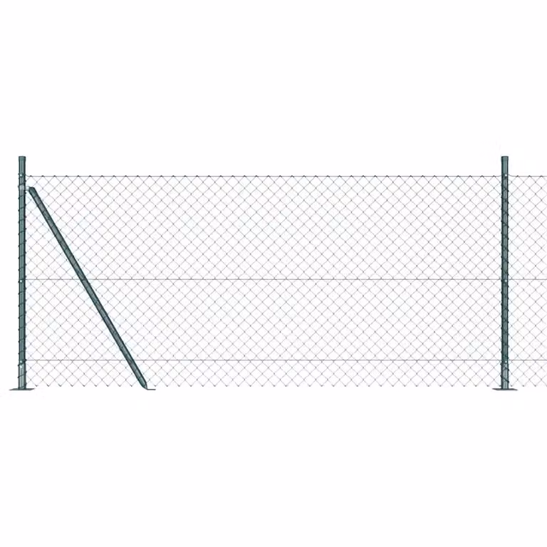 Recinzione a maglie vidaXL con base in cemento, verde, L: 10 m, H: 1 m