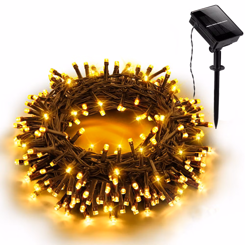 20M LED Solar Fairy Lights Indoor Outdoor 8 modalità di illuminazione impermeabile Outdoor Garden Party Lighting Decorazione, bianco caldo