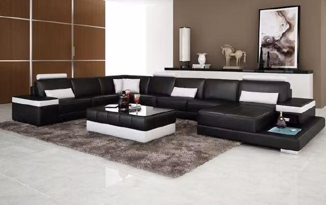 Wohnlandschaft Couch Polster Eck Garnitur Designer Ledersofa Big Sofa PH2030