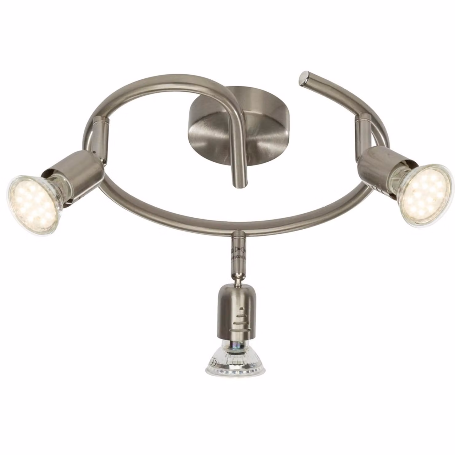 BRILLANTE Lampe Loona Faretto LED a spirale 3flg ferro | 3x LED-PAR51, GU10, 3W LED riflettore incluso, (250lm, 3000K) | teste orientabili