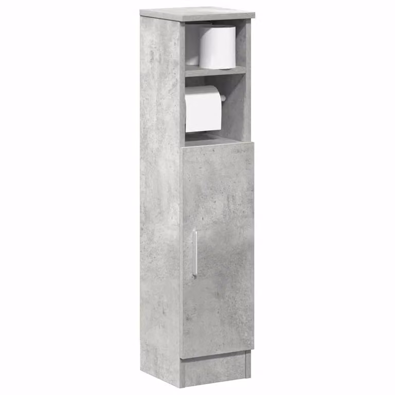 Mobile da bagno vidaXL moderno con portarotolo in grigio cemento L/P/H: 20,5 x 22 x 90 cm