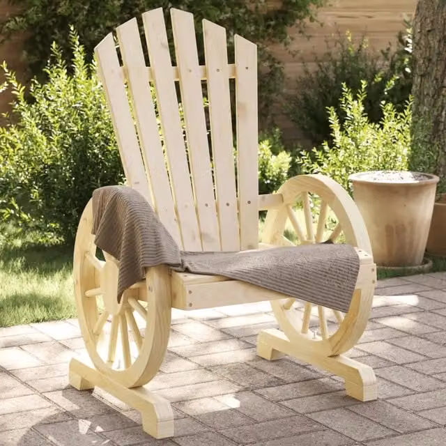 Set di 2 sedie da giardino Adirondack vidaXL in legno di abete color beige – 1