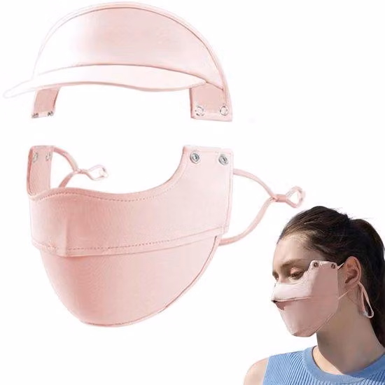 Protezione solare per donne - Maschera facciale rinfrescante - multifunzionale - con protezione per gli occhi e protezione UV - per donne, ideale per le escursioni estive