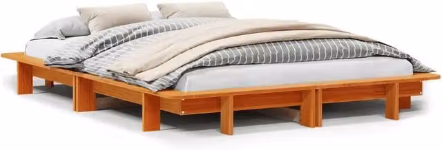Letto matrimoniale | Letto per adulti | Letto senza Materasso Marrone Cera 120x200 cm in Legno di Pino