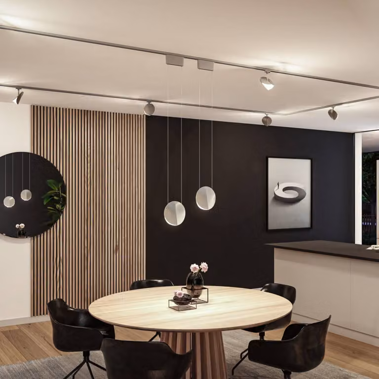 Paulmann URail-Pendel Alejandro cromato 4.000 K dimmerabile a 3 livelli URail Alejandro,, Alluminio / Grigio / Zincato, Soggiorno / Sala da pranzo, Plastica, Moderno