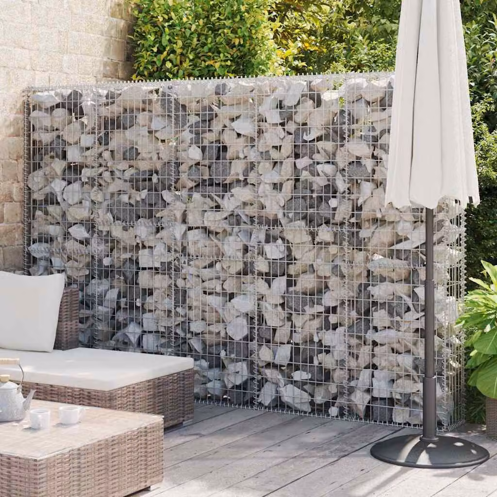 Gabbione in acciaio zincato vidaXL grigio argento L 300 cm x P 30 cm x H 200 cm
