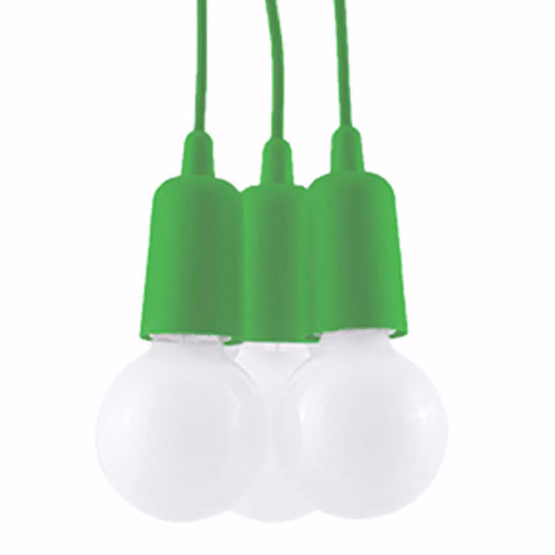 Lampada a sospensione DIEGO 3 verde 3xE27 15W PVC 90x15x15cm Sollux Lighting