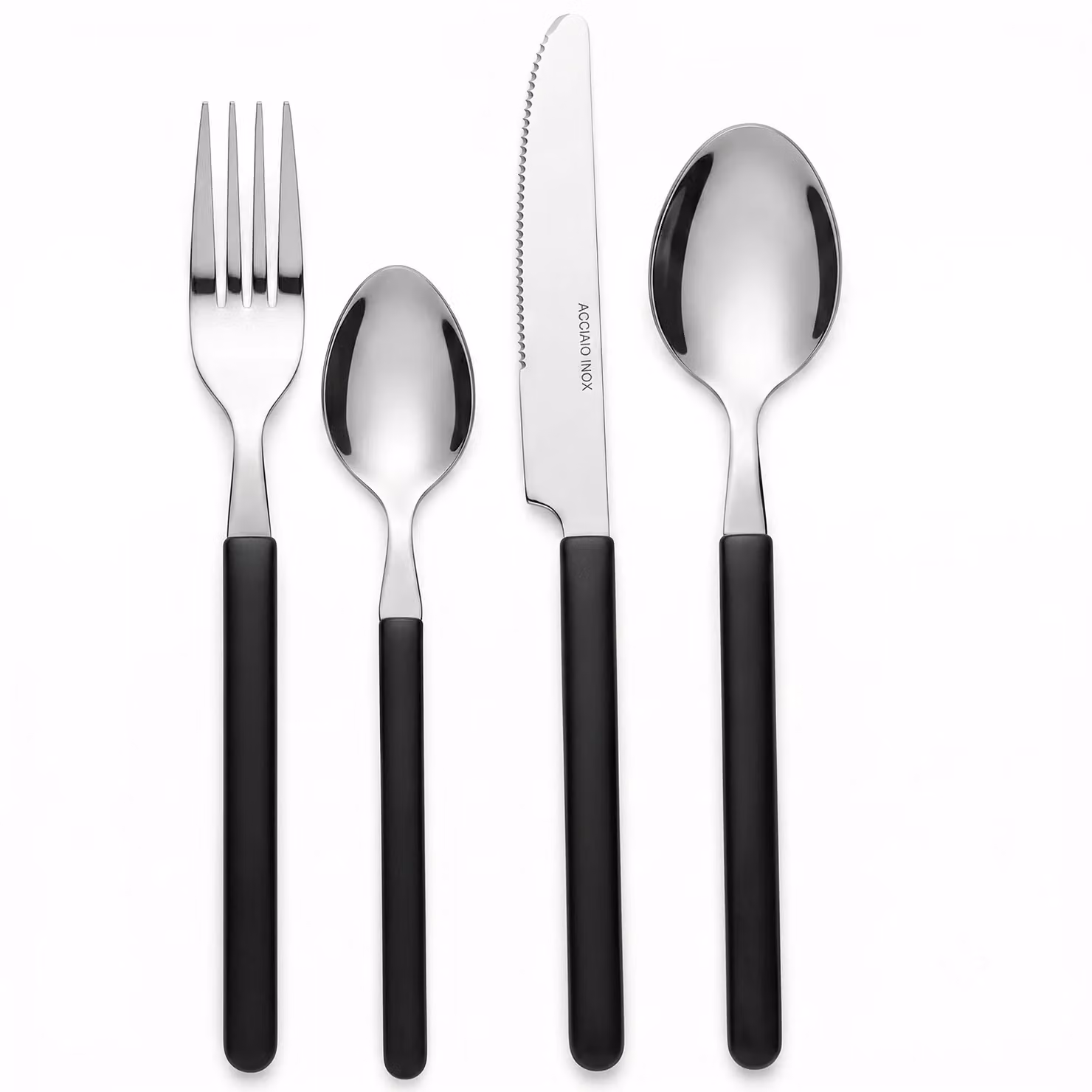 Servizio di posate Gusto Casa Calendula in acciaio inox nero, 16 pezzi – 1