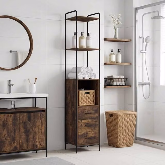 Mobile da Bagno Rovere Fumo 40 x 36 x 200,5 cm 8014042