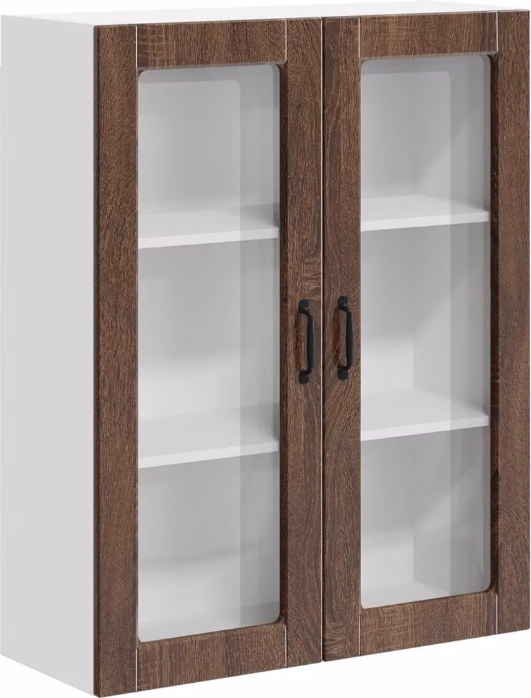 Mobile in vetro da parete LUCCA Rovere Marrone 80 x 31 x 100 cm