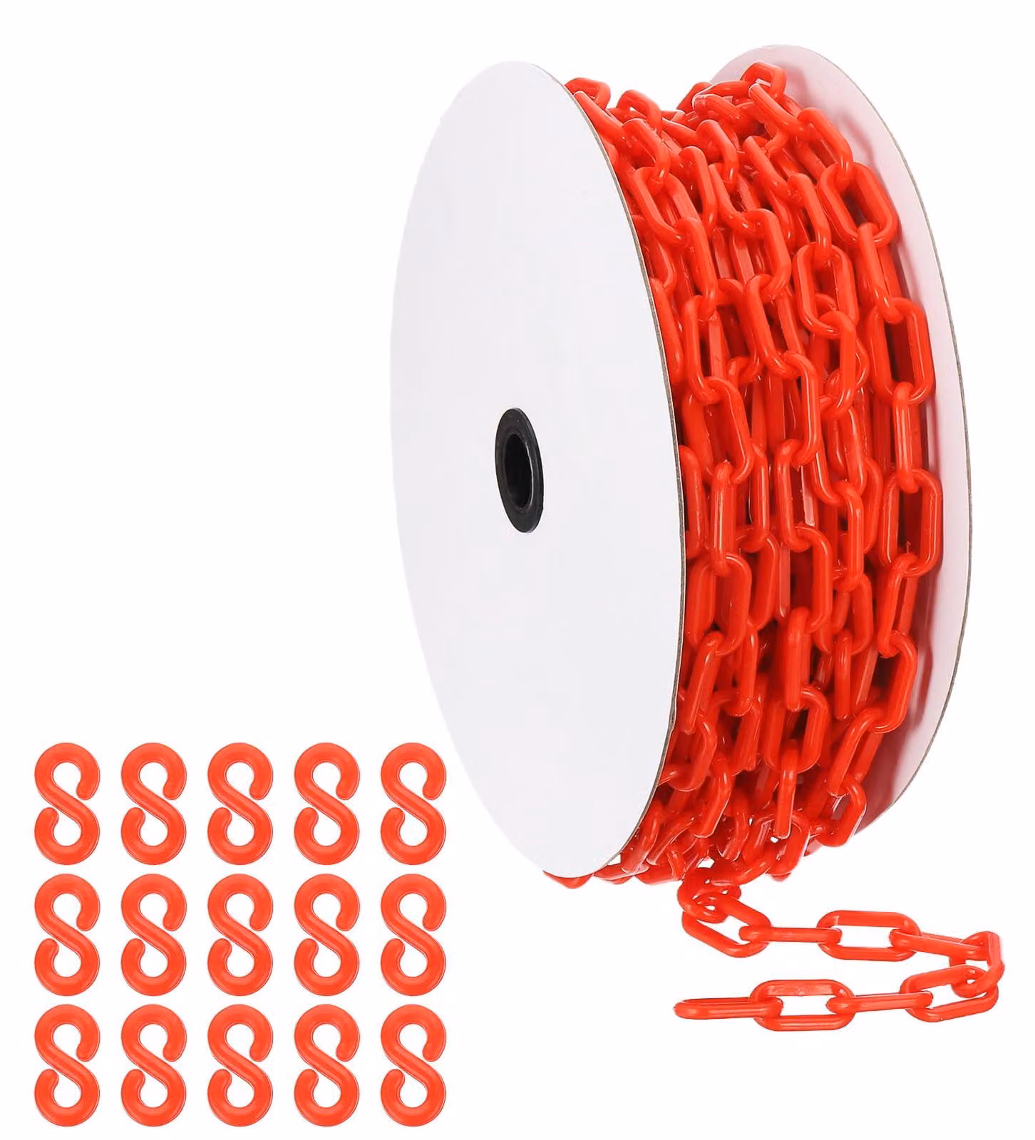Catena in plastica rossa, 22 metri, 6 mm, con 15 ganci, catena di delimitazione