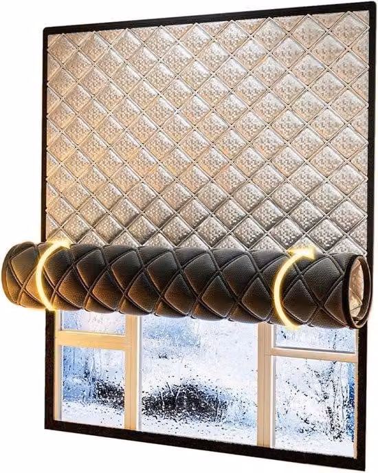 Tende isolanti termiche e antivento per interni, con chiusura in velcro (130 cm x 150 cm), isolanti per l'inverno, con isolamento termico e contro il freddo.