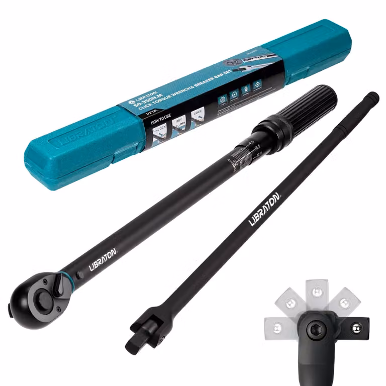 Set di chiavi a cricchetto da 1/2" con prolunga e chiave a bussola, portata da 50 a 350 Nm