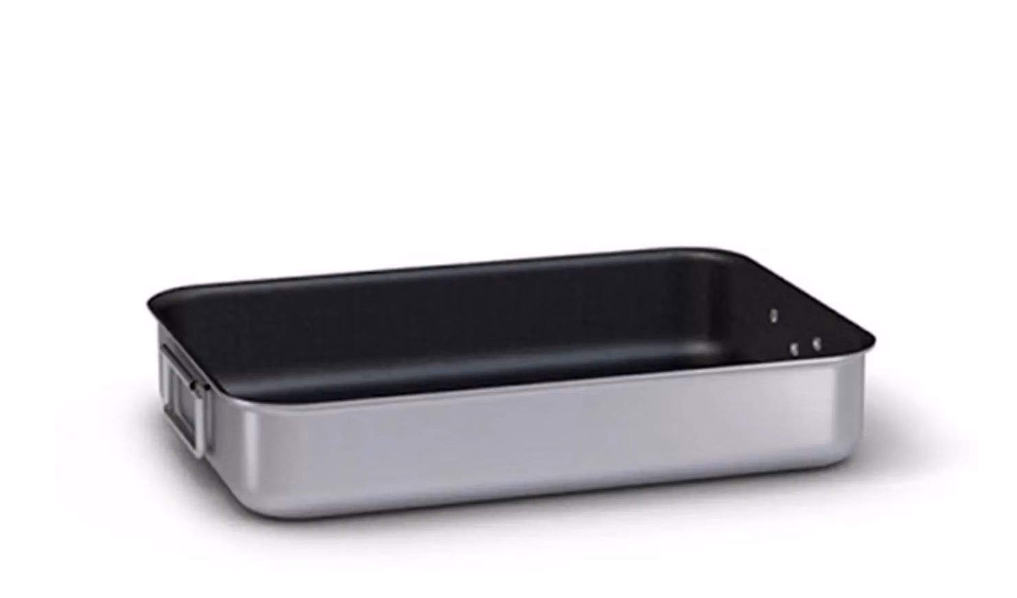 Rostiera alta pesante in alluminio con maniglie snodabili in acciaio inox, spessore 3 mm, dim.50x38cm