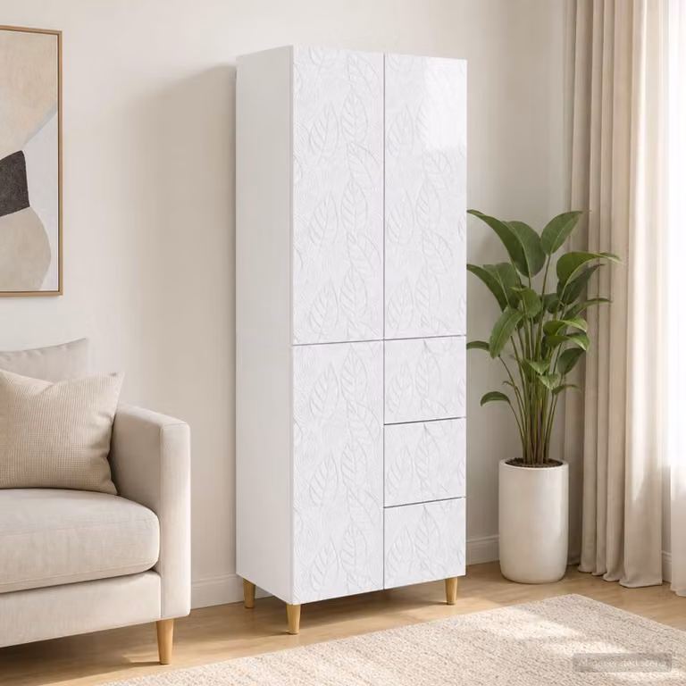 Set di 2 pezzi vidaXL in MDF Bianco Lucido per soggiorno, ufficio o giardino