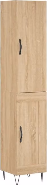 Credenza Buffet da pranzo Design In in Legno Multistrato Rovere Sonoma Marrone L: 34,5 cm, P: 34 cm, H: 180 cm