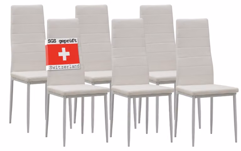 Sedie da pranzo Albatros MILANO set di 6, bianco - sedia imbottita con rivestimento in Pelle finta, design moderno ed elegante per il tavolo da pranzo - sedia da cucina o da sala da pranzo con elevata capacità di carico