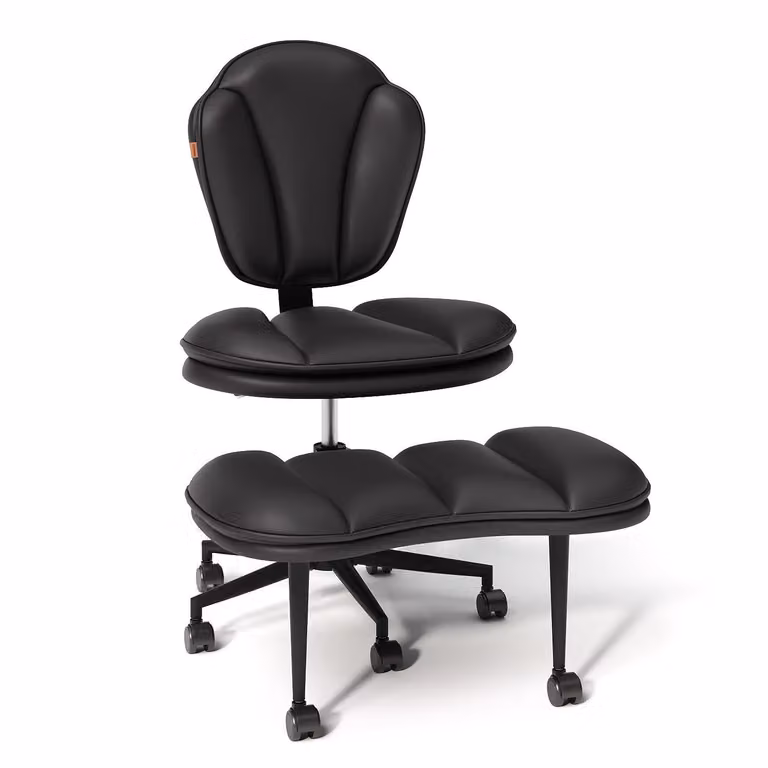 Sedia da ufficio ergonomica, sedia da meditazione ergonomica con rotelle e supporto lombare, sedia per ADHD, sedia da scrivania, sedia da computer, poltrona direzionale, nera