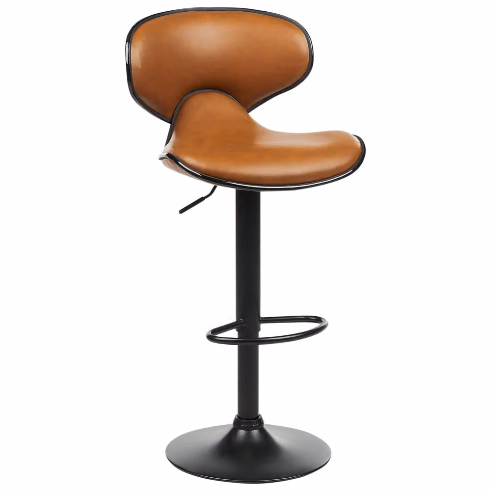 Set di 2 sgabelli moderni Glamour BELIANI in ecopelle marrone e nero con struttura in metallo regolabili in altezza – 2