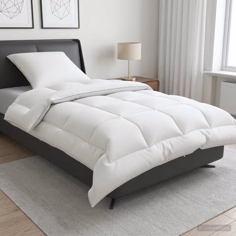 Set di piumone e cuscini 2 pz vidaXL 4 stagioni bianco L 152 cm x P 203 cm 300 GSM